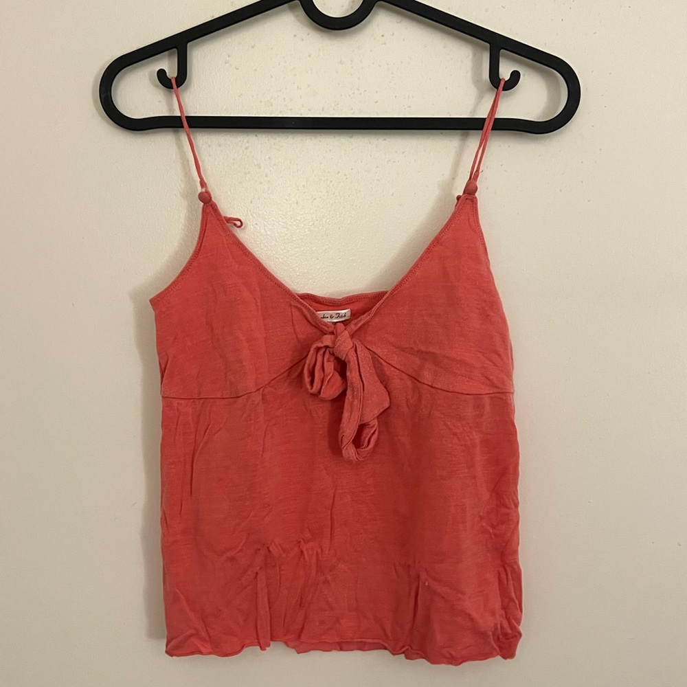 Abercrombie & Fitch Coral Tie-Front Tank Top